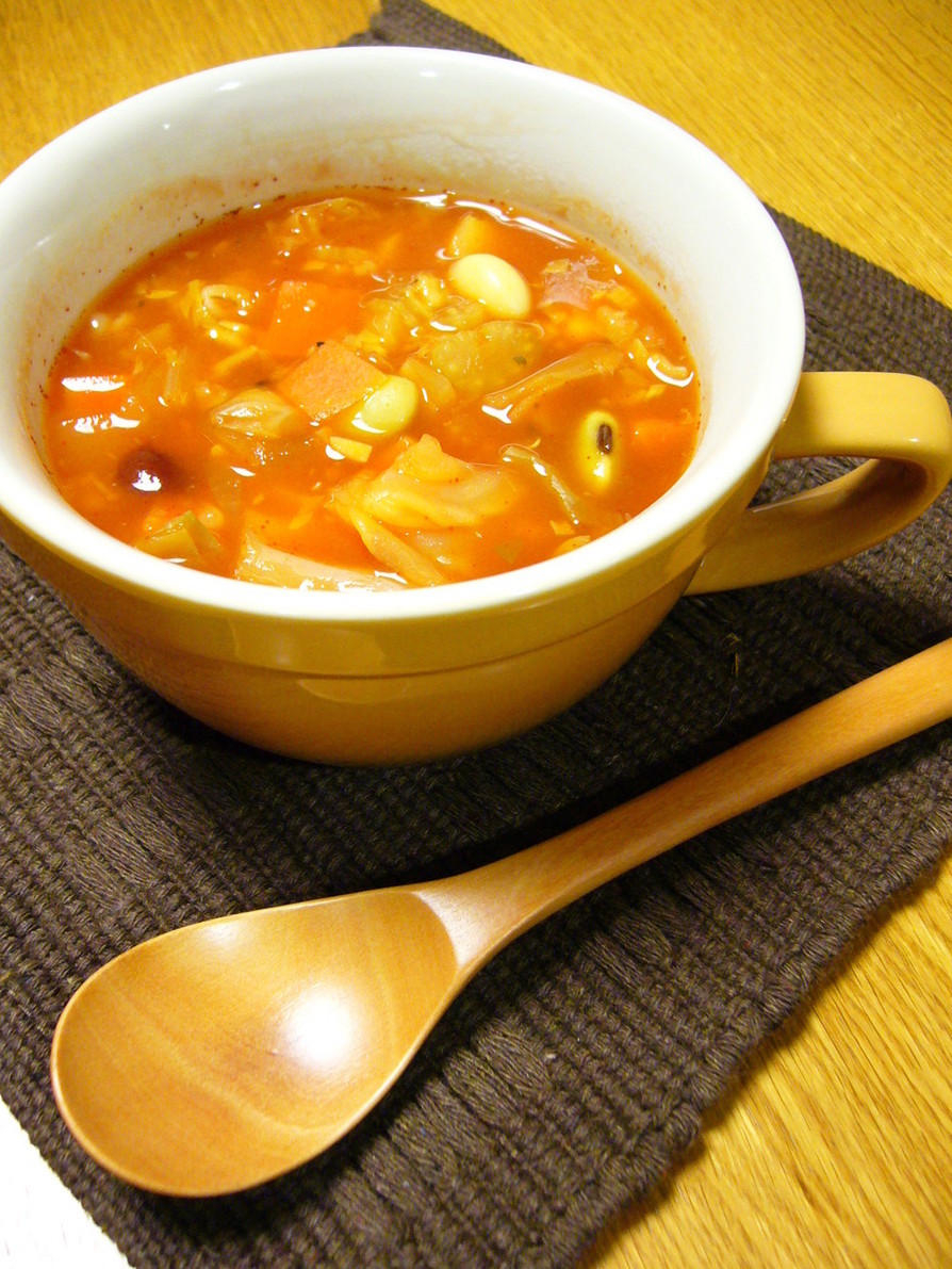 雑穀米で♡トマト味のデトックススープの画像