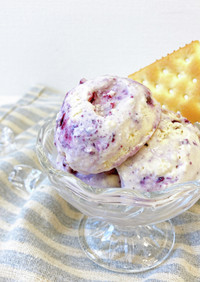 簡単♬　ブルーベリーのレアチーズアイス