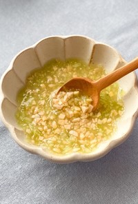 離乳食中期・ひきわり納豆ときゅうりスープ