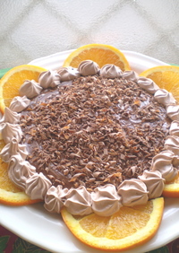 オレンジとチョコレートのホットケーキ♪