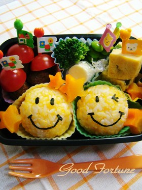 簡単キャラ弁☆スマイリー弁当♪