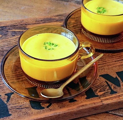 おうちカフェ★冷製かぼちゃスープの写真