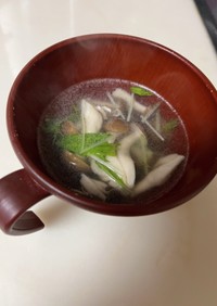 しめじと水菜の中華風スープ