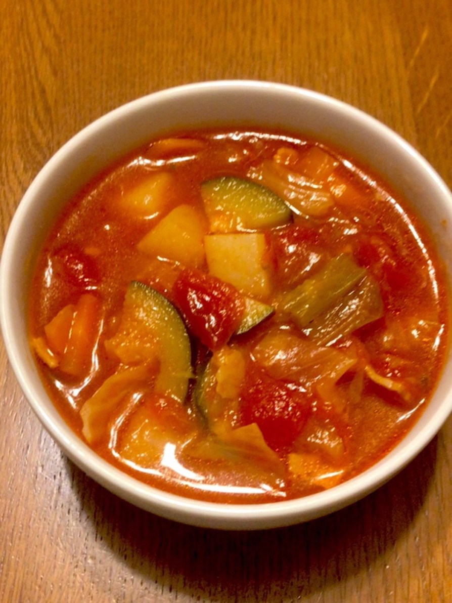 ボリュームたっぷりミネストローネスープのレシピ