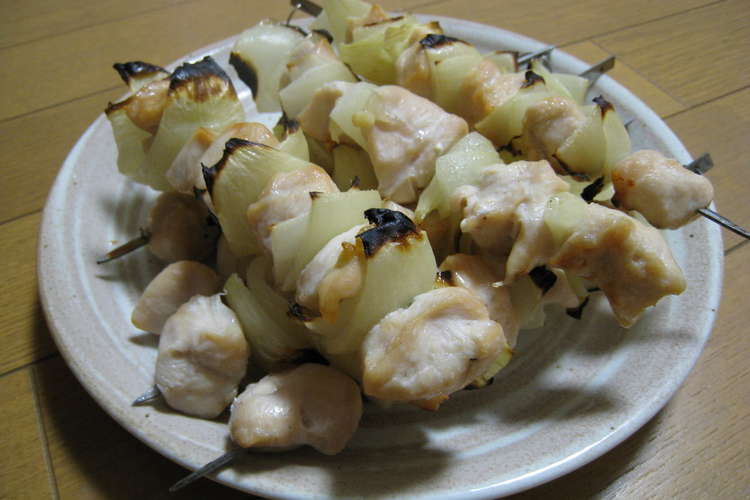 ふんわり柔らか ささみと玉ねぎの焼き鳥 レシピ 作り方 By ﾋﾟｰさんのﾟｰﾟﾟ クックパッド