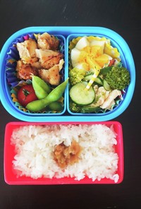 唐揚げ＆中華風ササミ弁当（小2♂）
