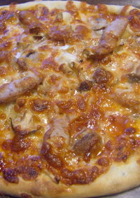 天然酵母バジルのピザ