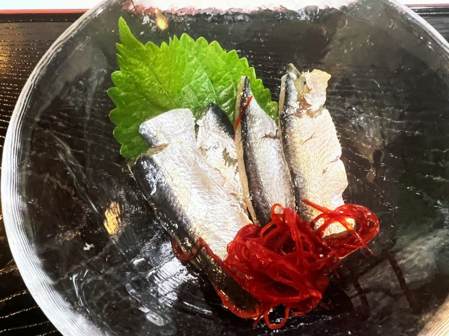 大阪港で釣れた　コハダのカンタン酢漬けの画像