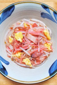 町中華の紅生姜と焼豚と卵のサッと炒め