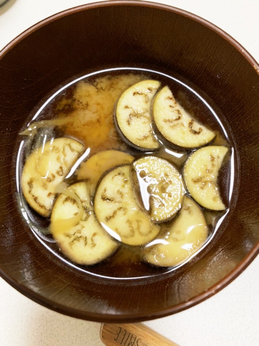 暑い夏でもサラリ☆なすとミョウガの味噌汁の画像