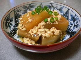 豆腐そぼろで聖護院大根のそぼろあんかけ