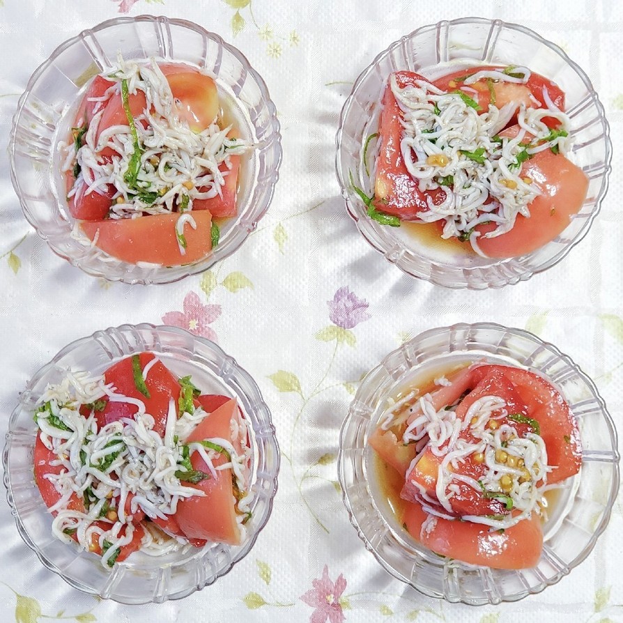 トマトとしらすの和風ミニサラダの画像