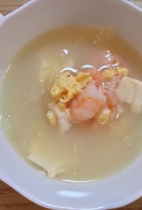 えびと豆腐と卵のスープ