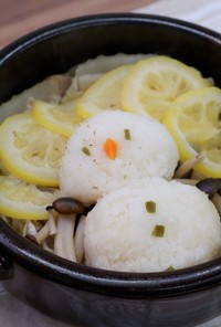 白菜と豚肉の雪だるま鍋