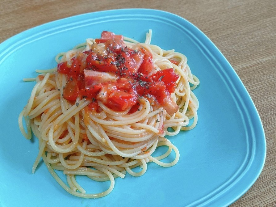 生トマトで作る◎ベーコントマトパスタの画像