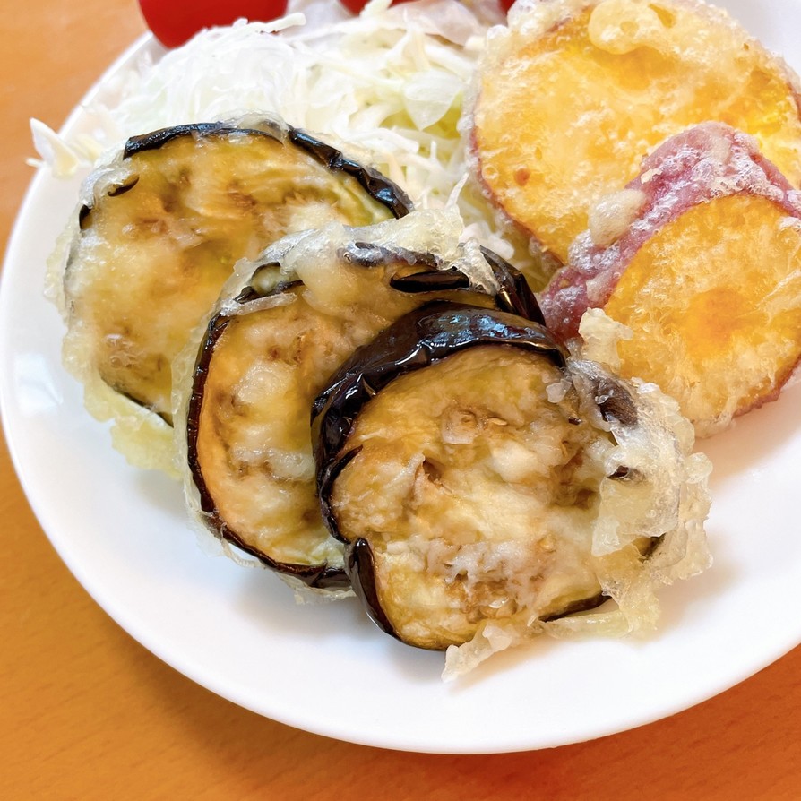 天ぷら粉なしで美味しい♫茄子の天ぷらの画像