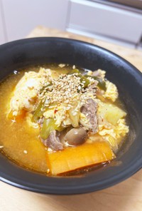 野菜とトロトロ牛すじ☆ピリ辛チゲスープ