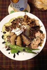 薩摩芋と魚と野菜のひと皿