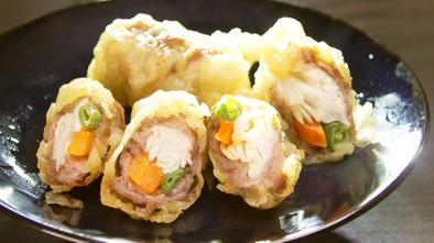 かんぴょうの豚肉巻き天ぷら【食遺産】の写真