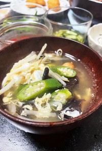キクラゲ とオクラの中華風スープ