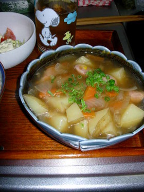 チキンラーメンのスープで洋風お煮しめ☆