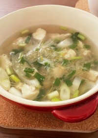 冬レシピ★サラダチキンで参鶏湯風スープ
