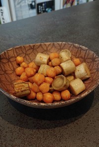 ごぼうとひよこ豆の甘辛焼き