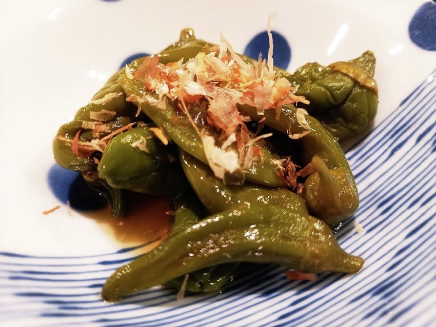 簡単楽美味い♪ししとう青唐辛子の焼浸し