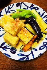高野豆腐と夏野菜の揚げ浸し