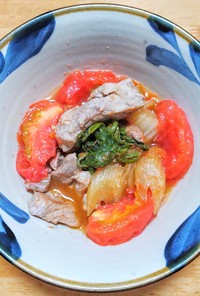 豚ロース肉とセロリのトマト煮
