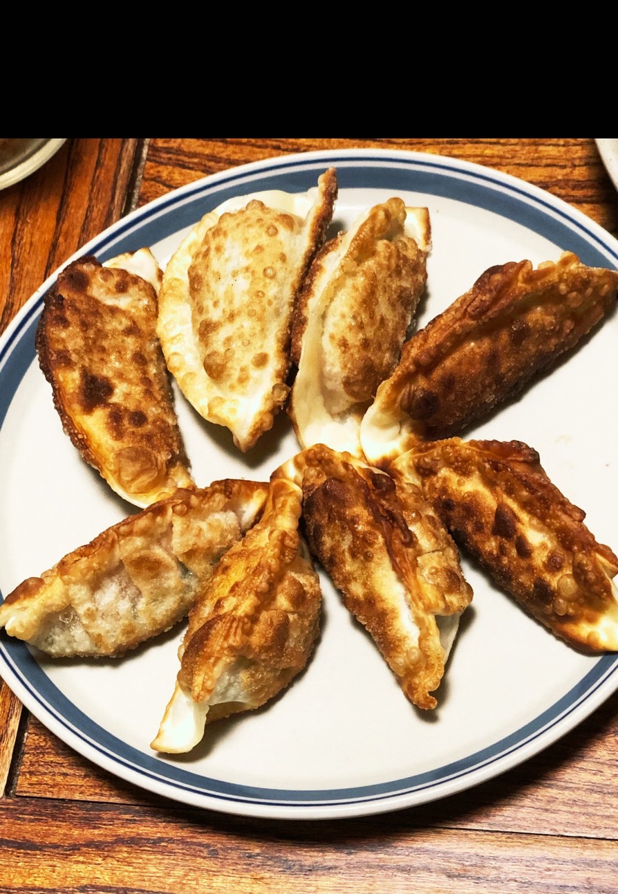 簡単　キムチ納豆の揚げ餃子の画像
