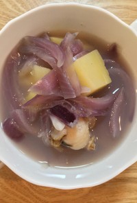 紫玉ねぎとボイルほたてのスープ