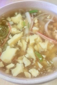卵豆腐とカニカマの和風スープ