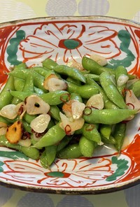 冷凍枝豆のペペロンチーノ