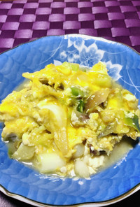 秋〜♡茗荷de豆腐の卵とじ