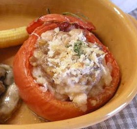 トマトの挽肉詰め