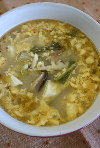 白菜の酸辣湯風スープ