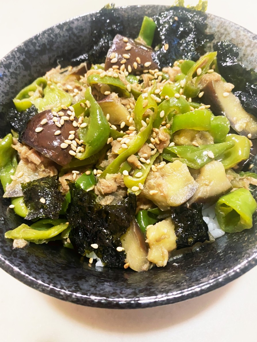 万願寺(ししとう)と茄子でめちゃウマ丼の画像