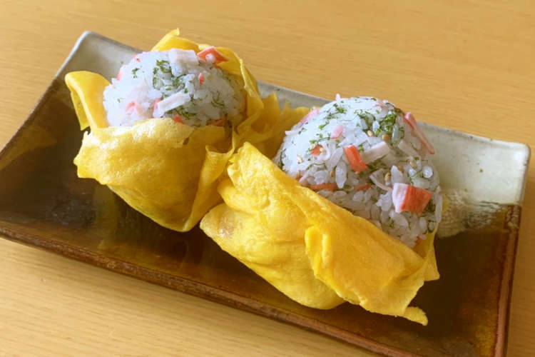 すじ青のりとカニカマの薄焼き卵おにぎり レシピ 作り方 By シーベジタブル クックパッド 簡単おいしいみんなのレシピが375万品