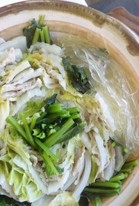 小松菜と白菜と豚肉のミルフィーユ鍋