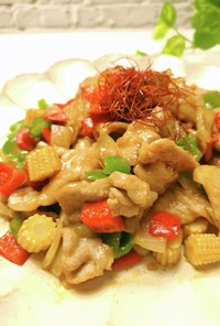 豚肉と彩り野菜の中華炒めカレー風味