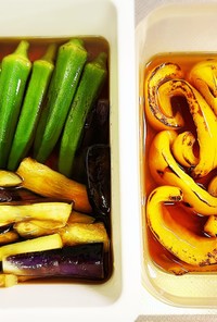 麺つゆで簡単！夏野菜の焼き浸し