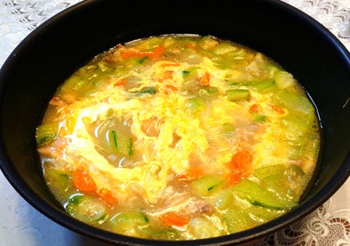 ヘチマ親子スープ…丝瓜蛋花汤の写真