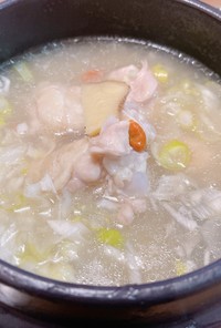 鶏手羽で参鶏湯スープ【圧力鍋】