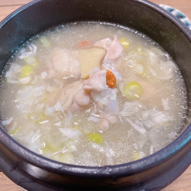 鶏手羽で参鶏湯スープ【圧力鍋】の写真