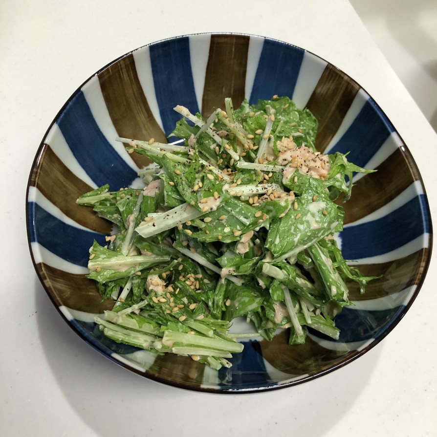 水菜のサラダ梅風味の画像
