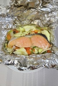 鮭と野菜のボイル