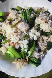 小松菜と明太子の炒飯
