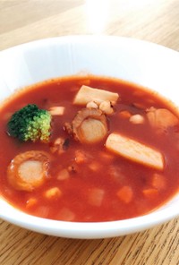 お手軽☆魚介のミネストローネ風スープ