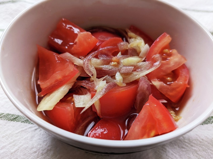 トマトとみょうがのサラダの画像